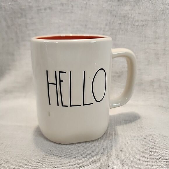 Rae Dunn Mug HELLO Artisan Collection by Magenta White / Orange Fall Mug - Picture 4 of 16